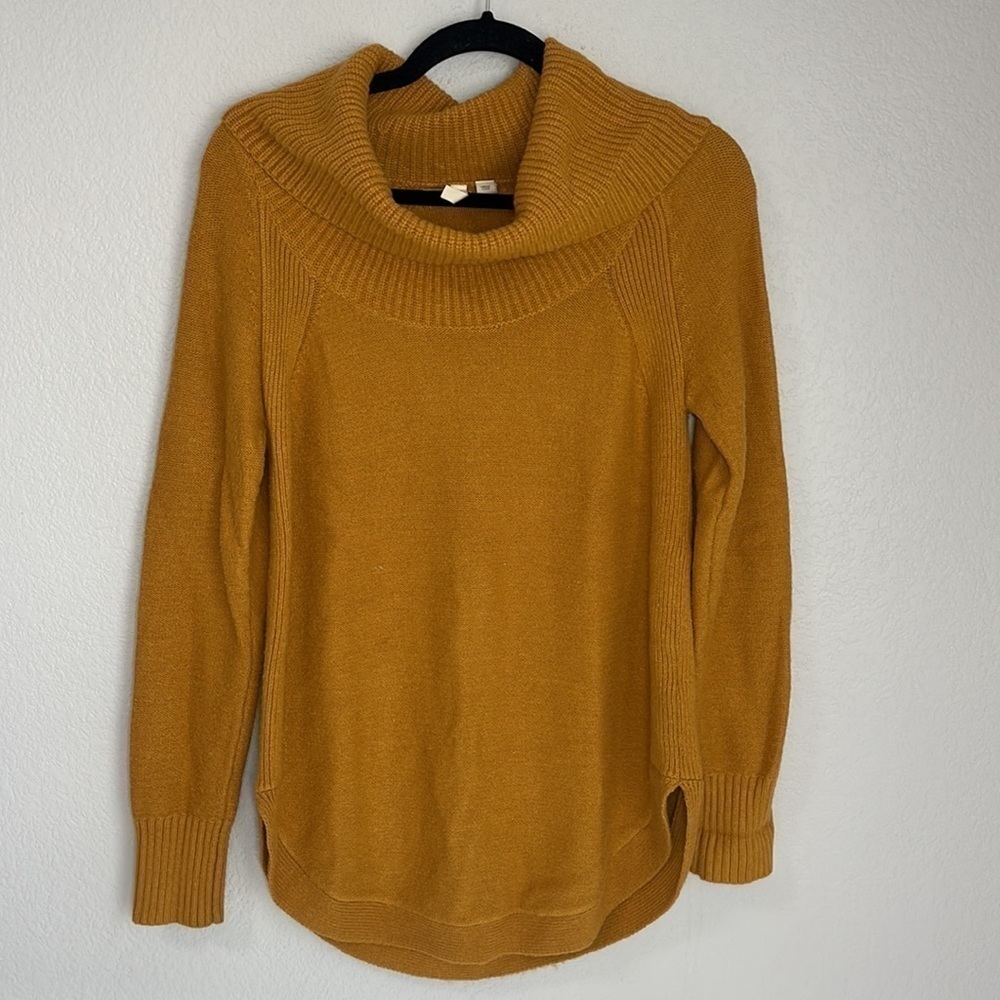 MOTH by Anthropologie Mustard Georgia Cowl Neck Tunic Sweater Size XS
